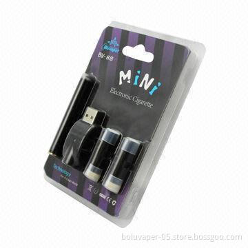 Elegant Blister Package Mini Electronic Cigarettes, Output Voltage of 3.6V
